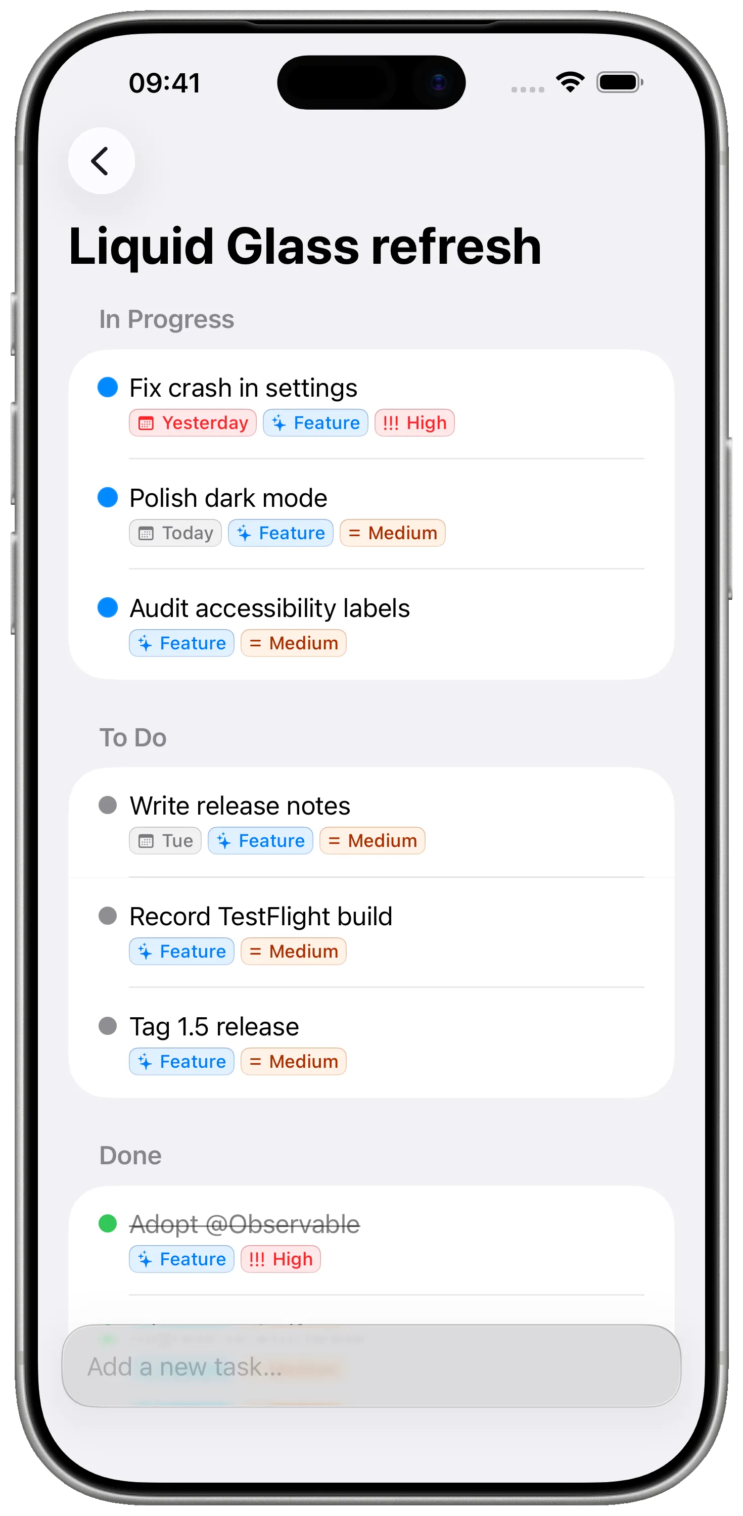 Pure SwiftUI, top to bottom
